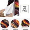 thumbnail image 4 of Peel and Stick Wallpaper Canvas Water Marble Texture Hot Volcanic Lava Red Orange Swirls Marble like Modern Art Wall Mural Decor Self Adhesive and Removable 69in x 98in, 4 of 6
