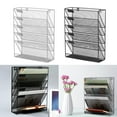 thumbnail image 2 of 6 Tiered Wall Mounted File Holder Mail Organiser Metal File Storage Rack in Tray Magazine Storage Rack, 2 of 8
