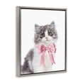 thumbnail image 4 of Stupell Industries Kitten with Pink Bow Animals Painting Gray Floater Framed Canvas Art Print Wall Art, 25 x 31, 4 of 10