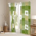 thumbnail image 3 of jejeloiu Modern Geometric Plaid Blackout Curtains Set of 2 (52x84 Each),Retro Rhombus Pattern Window Curtains,Green Polka Dots Curtains and Drapes For Girls Boys,Super Cozy Room Decor, 3 of 6