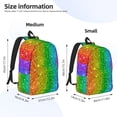 thumbnail image 2 of Disketp Glitter Rainbow Mochila de Lona Estampada, Mochila Escolar de Viaje Ligera para Estudiantes y Portátil-Small, 2 of 5
