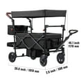 thumbnail image 4 of KFFKFF Wagon Stroller for 2 Kids, All-Terrain Stroller Wagon with Detachable Canopy, Adjustable Handlebar, Large Capacity Storage Bag, Black, 4 of 9