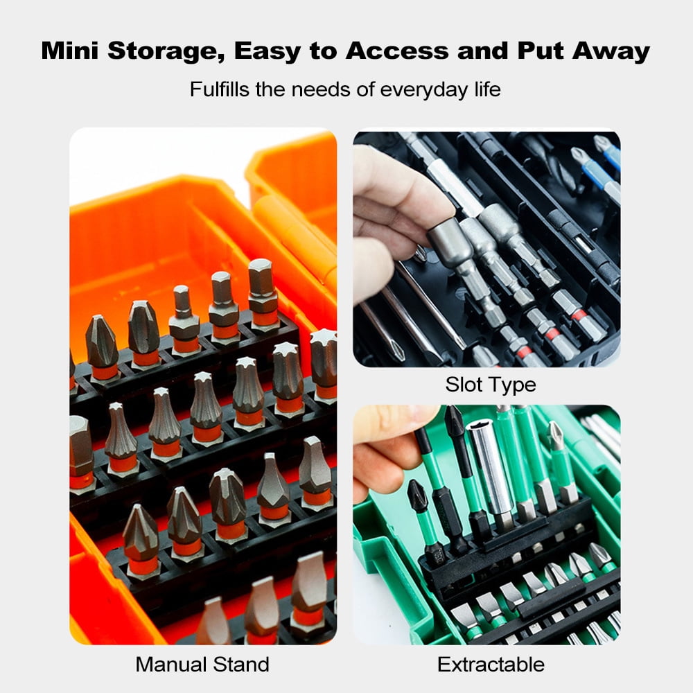 Riousery 39 PCS Drill Bit Set Impact Driver Screwdriver Bits for Wood Metal Cement Drilling with Storage Case Orange 5.91 inches / 15 cm
