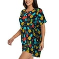thumbnail image 2 of Lsque Colorful Pineapple Women's Short-Sleeved Pajama Set - 2 Piece Soft and Lightweight Sleepwear Set-3X-Large, 2 of 9