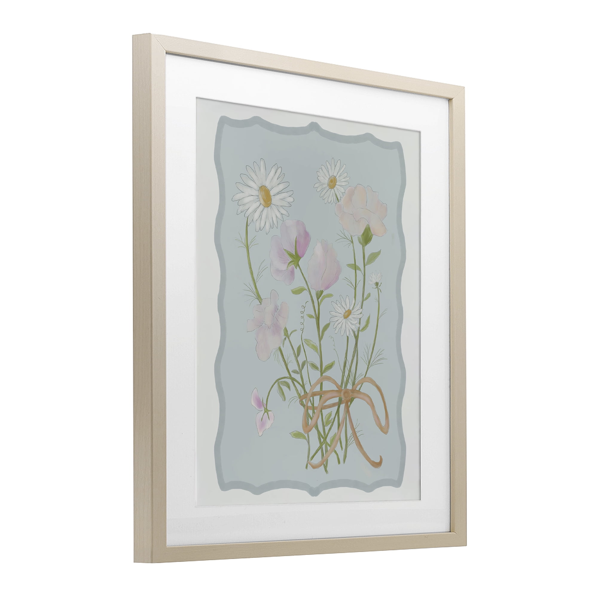 Spring Cottage Clippings Birch Framed Print Under Glass, design by Leslie Hermosa