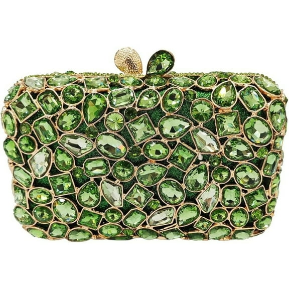 MASWLM Women Romantic Rhinestone Evening Bag Shiny Bling Glass Crystal Clutch Bag for Wedding Prom Party