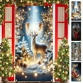 thumbnail image 5 of LanSuare Christmas Door Cover Decoration, 35x71Inch Wreath Bow Xmas Door Hanging Banner, Merry Christmas Front Doors Cover Backdrop for Holiday Indoor Outside Party Supplies, 5 of 5