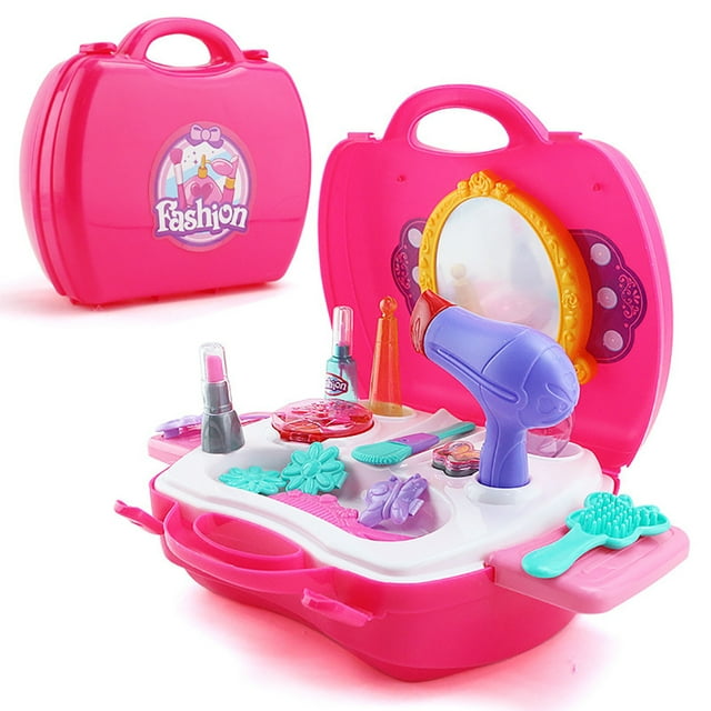 Lubelski 21 Pcs Rouge à Lèvres Maquillage Simulé Miroir Étui Ensemble Cosmétique Jeu d'Imitation Jouet Fille