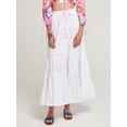 thumbnail image 6 of Yunliwuli Women's Summer High Waist Skirt Solid Color Tiered Button Long Skirt for Travel, Beach, Shopping, 6 of 9