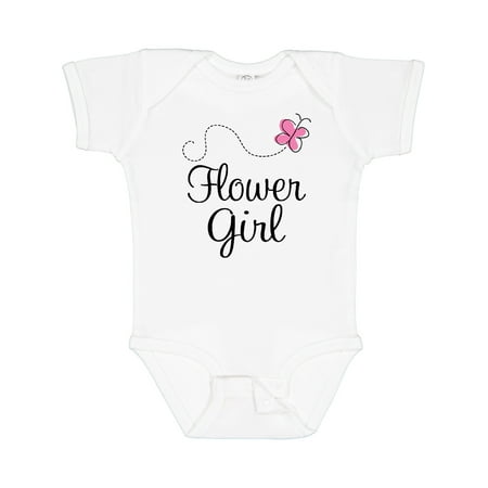 

Inktastic Flower Girl Wedding Butterfly Girls Baby Bodysuit