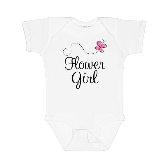 Inktastic Flower Girl Wedding Butterfly Girls Baby Bodysuit