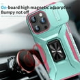 thumbnail image 4 of ELEHOLD for iPhone 14 Heavy Duty Case Shockproof Anti-Scratch with Built-in Magnetic Rotation Ring Holder Stand Case,Rugged Non-Slip Slide Lens Protector Hard Case Cover, green, 4 of 8