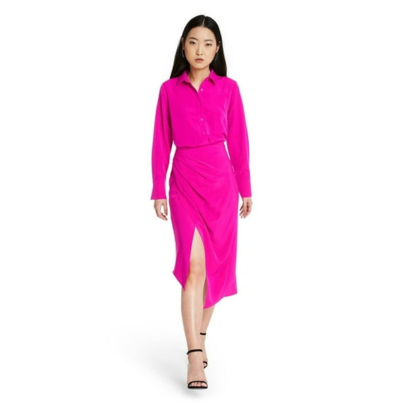 CUSHNIE for Target Women's Wrap Shirtdress - Magenta - (Size: 2)