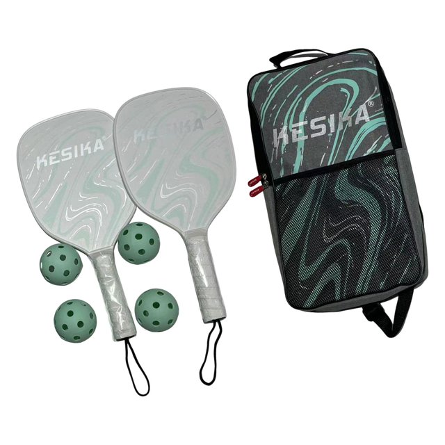 ZheElen Pickleball Racket Set 4 Balls and Carry Bag pickleball balls,and 1 Comfort Grip Pickleball Racquets Green