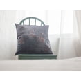 thumbnail image 5 of Coussin en Daim Double Face Peint, à Fermeture Éclair, Gris sur Bleu Muet, 5 of 5