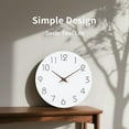 thumbnail image 3 of 12 Inch White Wall Clock Battery Operated Silent Non Ticking Modern Simple Minimalist Decorative for Kitchen Bedroom Office Living Room, 3 of 13