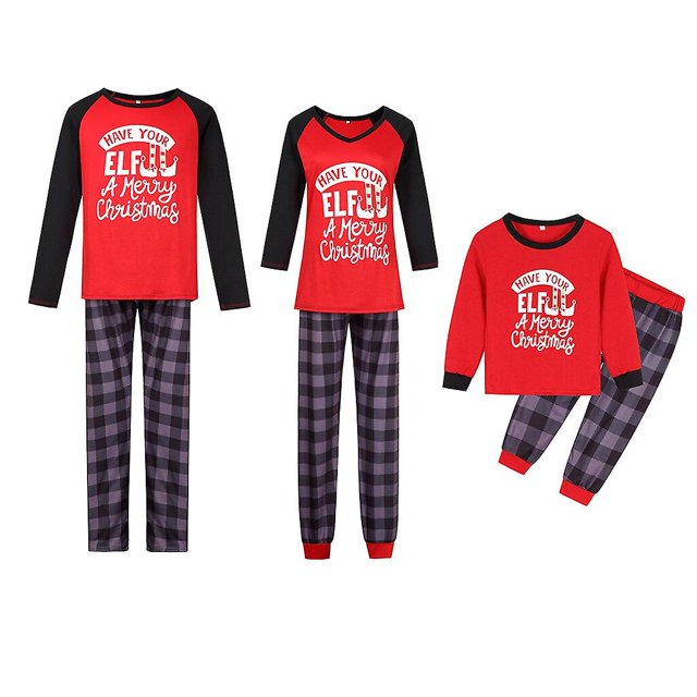 Pyjama de Noël Assorti Pyjama de Famille Nouvel An Pyjama Joyeux Hiver Coton rompers Ensemble