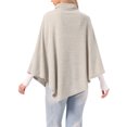 thumbnail image 3 of INSPIRE CHIC Knit Shawl for Women's Mock Neck Dolman Sleeves Casual Cape Shawl Wraps XS Camel, 3 of 4