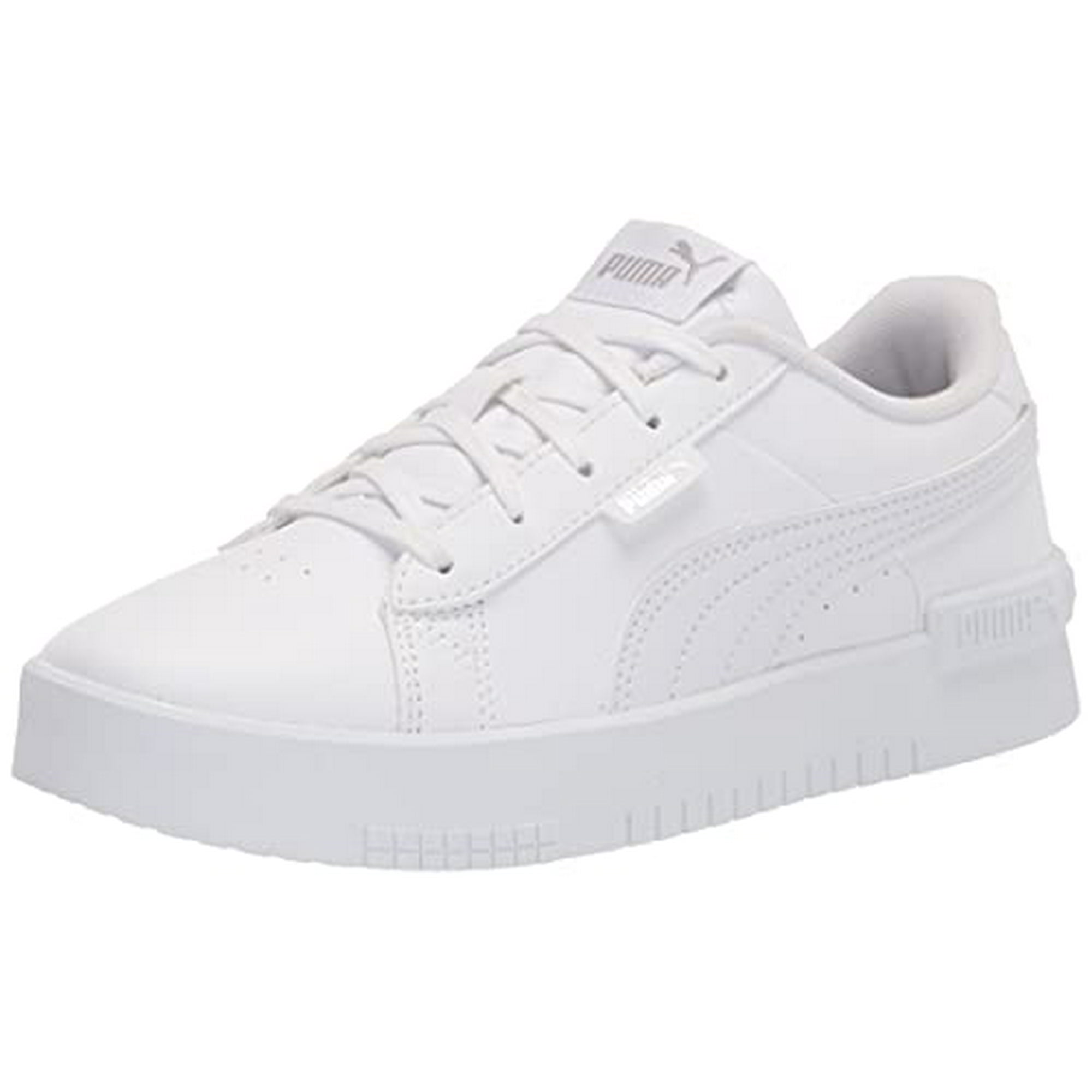 PUMA unisex child Jada Sneaker Puma White puma White puma Silver 4 Big Kid US