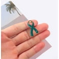 thumbnail image 5 of Bulk Teal Ovarian Cancer Ribbon Awareness Pins (25 Pins), 5 of 5