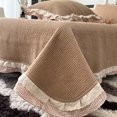 thumbnail image 3 of Colcha fina acolchada con volantes de encaje, funda de cama, colchón, Sábana, colcha de verano con fundas de almohada, tamaño Queen, 3 uds., 3 of 5