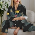 thumbnail image 6 of Hirioo Faces Of The Cat for Women's Pajama Sets 2 Piece Pjs Women's Long-Sleeved Pajama Set Button Down Sleepwear,S-XXL-Medium, 6 of 7