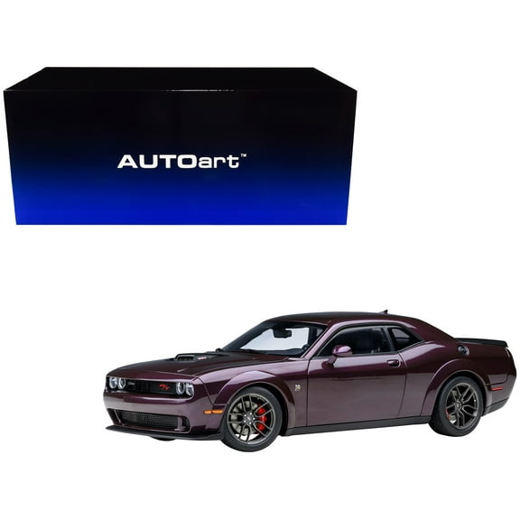 2022 Dodge Challenger R/T Scat Pack Widebody Hellraisin Purple Metallic 1/18 Model Car by Autoart
