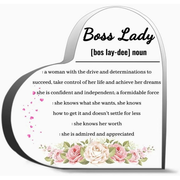 Boss Lady Definition Gifts For Women Men,Acrylic Heart Keepsake For Teacher Colleague Boss Family And Friends