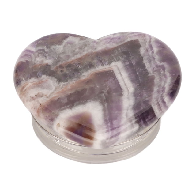 Soporte para teléfono con agarre de piedra de chakra para aliviar la ansiedad, equilibrio emocional, forma de corazón, agarre para teléfono con piedra de meditación