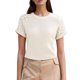 thumbnail image 1 of Camiseta informal y elegante de manga corta con cuello redondo y ribete de encaje para mujer, ideal para primavera-verano., 1 of 4