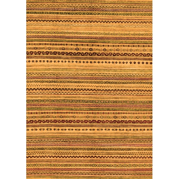 Ahgly Company Indoor Rectangle Abstract Orange Modern Area Rugs, 8' x 12'