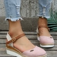 thumbnail image 4 of 2023 Summer Women Wedge Heel Sandals Designer Gladiator Shoes Classic Covered Toe Sandals Mid Heels Plus Size, 4 of 5