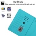 thumbnail image 2 of Allytech Universal 10 inch Tablet Case, Folio PU Leather Stand Shell Case with 4 Fixed Rings Wallet Case with Card Slots for Around 9.6"-10.5" inch Android/iOS/Windows Tablets, Blue Marble, 2 of 6