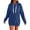 Navy, variant on Womens Tops Casual Women's Solid Color Sweatshirt Women's Zip Up Hoodie Soft Long Sleeve Casual Pullover Warm Winter Sweatshirt With Pockets Comfortable Loungewear