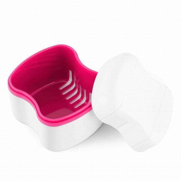 Women Fashion Denture Cup Bath Box Case With Strainer Basket Retainer Case Soaking Container Denture Cleaning Cup For Upper And Lower(Light Green)