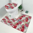 thumbnail image 2 of Pioneer Flower Floral Print Pattern Bathroom Rugs Sets 3 Piece,Toilet Cover Set,Absorbent Non Slip Bathroom Mats Sets with U-Shaped Contour Rug Toilet Rug Set, 2 of 5