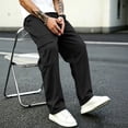 thumbnail image 4 of Resicozy Cargo Pants for Men Stretch Sweatpants Elastic Drawstring Casual Workout Joggers Hiking Tactical Pants with Pockets Black L, 4 of 4