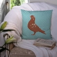 thumbnail image 3 of Caroline's Treasures BB8127PW1414 African Owl Pigeon Blue Check Fabric Decorative Pillow , 14Hx14W, multicolor, 3 of 4