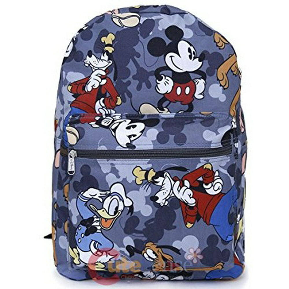 Disney - Backpack - - Mickey Mouse+Friends Classic Gray All-Over 16 ...