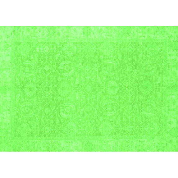 Ahgly Company Indoor Rectangle Oriental Green Traditional Area Rugs, 2' x 3'