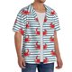 thumbnail image 2 of Balery Cute Red Crabs With Nautical Camisa Casual de Manga Corta con Botones para Hombre, Texturizada, Estilo Cubano, para Playa, Verano-XX-Large, 2 of 5