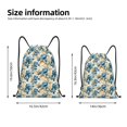 thumbnail image 2 of Xecao Vintage Blue Flowers Pattern Sports Drawstring Backpack - String Swim Gym Bag with Wet Proof Pocket for Women&Men-Small, 2 of 6