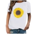 thumbnail image 1 of Pompotops T-Shirt à Manches Courtes Imprimé Tournesol pour Femme, 1 of 5