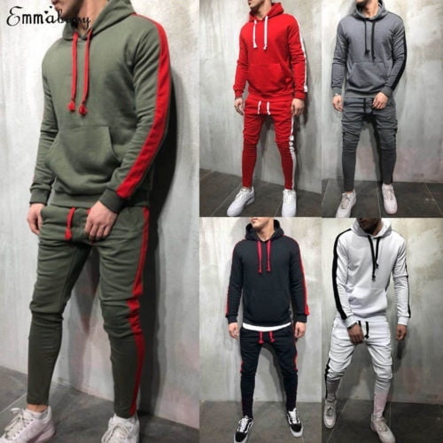 US Men Tracksuit Jogging Top Bottom 
