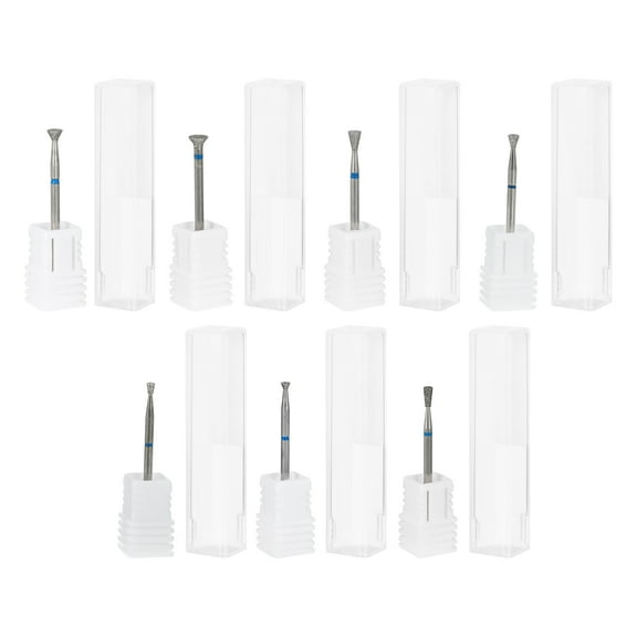 Unique Bargains 1 Set Nail Drill Bits Resistant Tungsten Steel for Nail Polishing Peeling Silver Tone Blue
