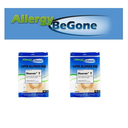 Allergy Be Gone Hoover Type Y Allergen Paper Vacuum Bag - 10 Bags. Compare With Hoover Part# 4010100Y, 4010801Y, 43655082 - 2 (Best Hoover For Allergy Sufferers)