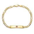 thumbnail image 4 of 14k Yellow Gold Bracelet Medical Figaro 5.5 mm 7 in Red Enamel ID, 4 of 4