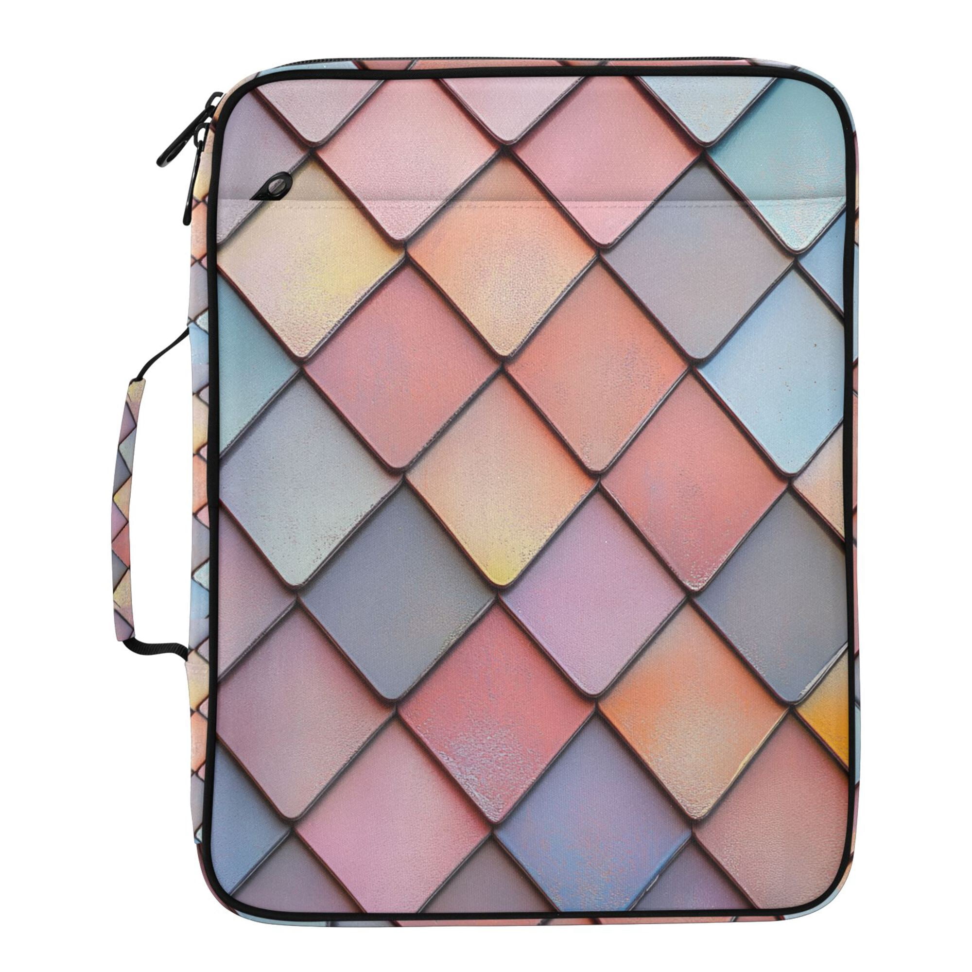FORMRS Accordion File Folder A4 Size 7-Pocket Expanding Document Organizer Bag with 3 Ring Binder, Pink Shimmering Pattern