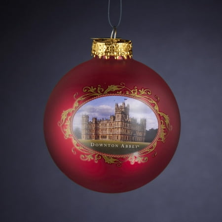 3 Red Glass Downton Abbey Castle Decorative Christmas Ball
