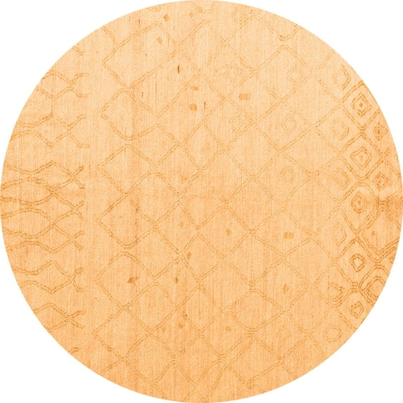 Ahgly Company Indoor Round Solid Orange Modern Area Rugs, 3' Round
